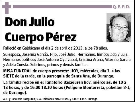 CUERPO PEREZ,JULIO