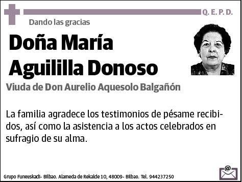 AGUILILLA DONOSO,MARIA