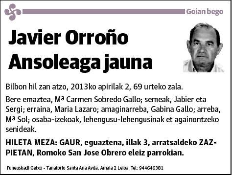 ORROÑO ANSOLEAGA,JAVIER