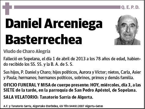 ARCENIEGA BASTERRECHEA,DANIEL