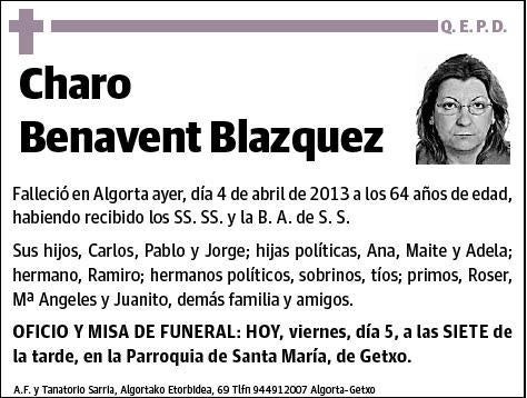 BENAVENT BLAZQUEZ,CHARO