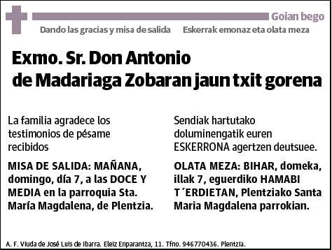 DE MADARIAGA ZOBARAN,ANTONIO