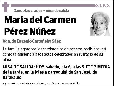 PEREZ NUÑEZ,MARIA DEL CARMEN