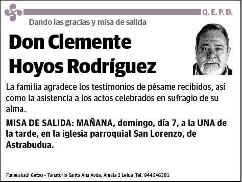 HOYOS RODRIGUEZ,CLEMENTE