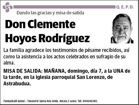 HOYOS RODRIGUEZ,CLEMENTE