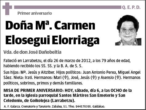 ELOSEGUI ELORRIAGA,Mª CARMEN