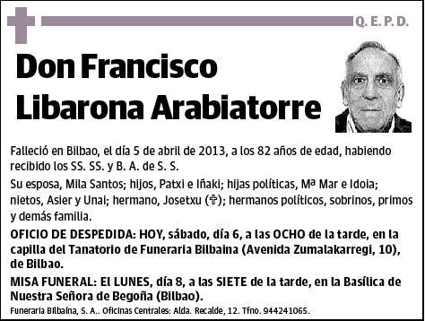 LIBARONA ARABIATORRE,FRANCISCO