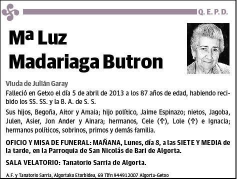 MADARIAGA BUTRON,Mª LUZ