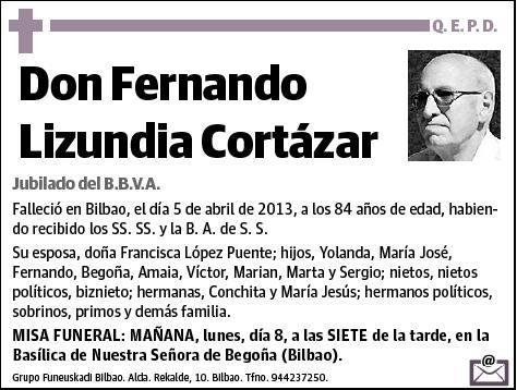 LIZUNDIA CORTAZAR,FERNANDO