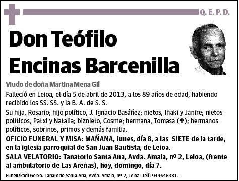 ENCINAS BARCENILLA,TEOFILO