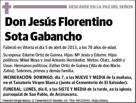 SOTA GABANCHO,JESUS FLORENTINO