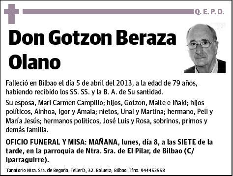 BERAZA OLANO,GOTZON