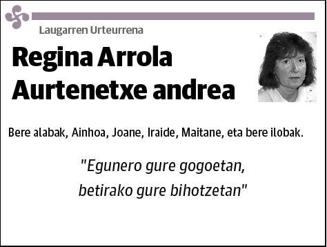 ARROLA AURTENETXE,REGINA