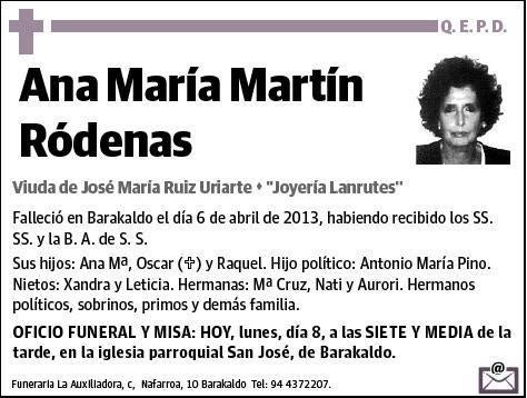 MARTIN RODENAS,ANA MARIA