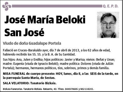 BELOKI SAN JOSE,JOSEMARIA