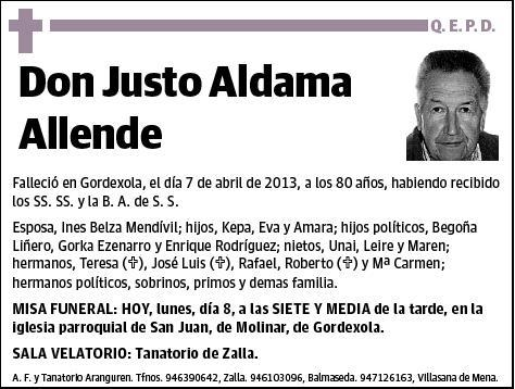 ALDAMA ALLENDE,JUSTO