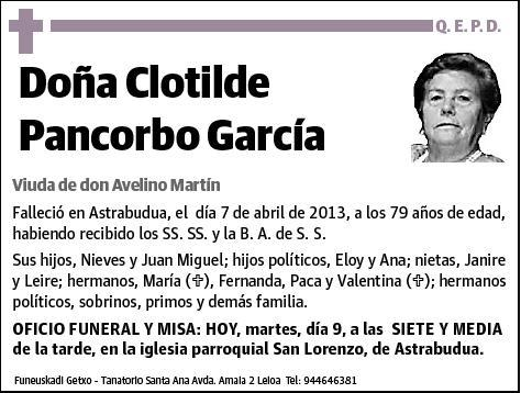 PANCORBO GARCIA,CLOTILDE