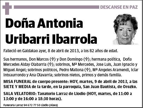 URIBARRI IBARROLA,ANTONIA