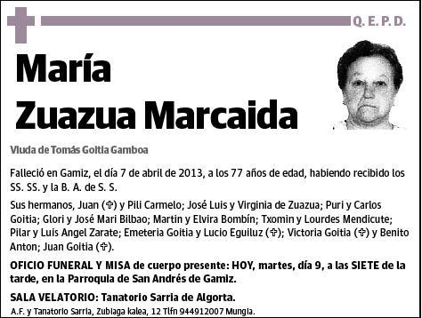 ZUAZUA MARCAIDA,MARIA