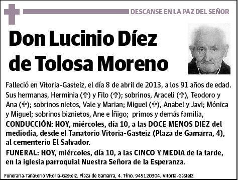 DIEZ DE TOLOSA MORENO,LUCINIO