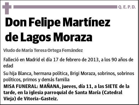 MARTINEZ DE LAGOS MORAZA,FELIPE