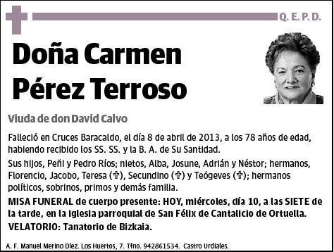 PEREZ TERROSO,CARMEN