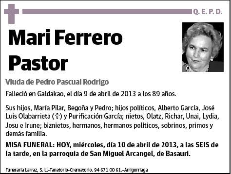 FERRERO PASTOR,MARI