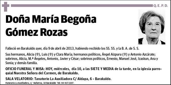 GOMEZ ROZAS,MARIA BEGOÑA