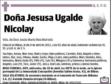 UGALDE NICOLAY,JESUSA