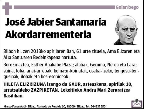 SANTAMARIA AKORDARREMENTERIA,JOSE JABIER