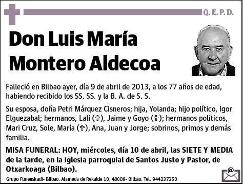 MONTERO ALDECOA,LUIS MARIA