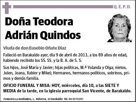 ADRIAN QUINDOS,TEODORA