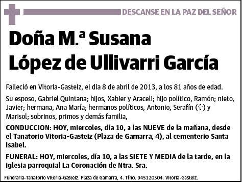 LOPEZ DE ULLIVARRI GARCIA,Mª SUSANA