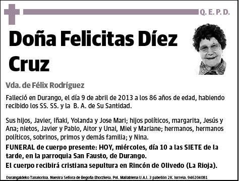 DIEZ CRUZ,FELICITAS