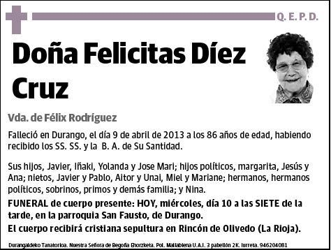 DIEZ CRUZ,FELICITAS