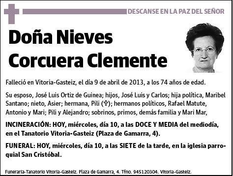 CORCUERA CLEMENTE,NIEVES