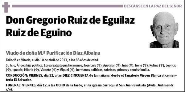 RUIZ DE EGUILAZ RUIZ DE EGUINO,GREGORIO