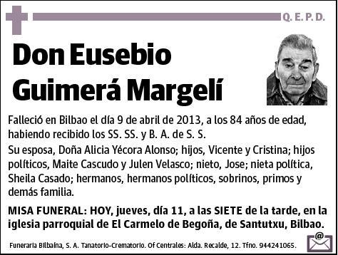 GUIMERÁ MARGELÍ,EUSEBIO