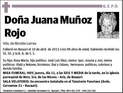 MUÑOZ ROJO,JUANA