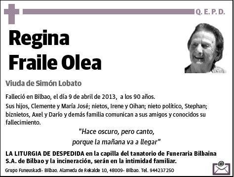 FRAILE OLEA,REGINA