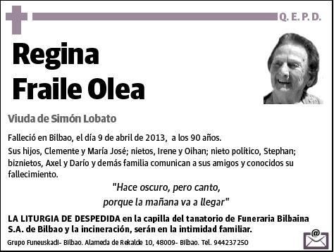 FRAILE OLEA,REGINA