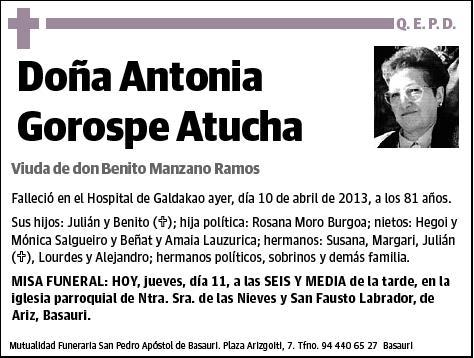 GOROSPE ATUCHA,ANTONIA