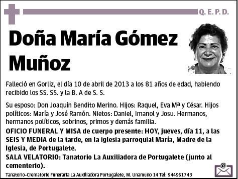 GOMEZ MUÑOZ,MARIA