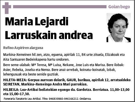 LEJARDI LARRUSKAIN,MARIA