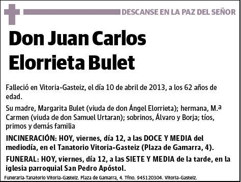 ELORRIETA BULET,JUAN CARLOS