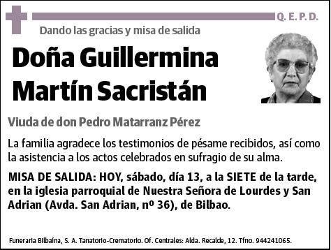 MARTIN SACRISTAN,GUILLERMINA