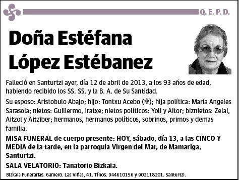 LOPEZ ESTEBANEZ,ESTEFANA