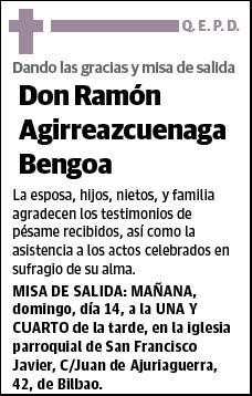 AGIRREAZCUENAGA BENGOA,RAMON