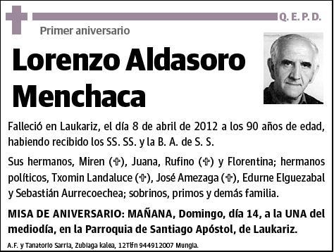 ALDASORO MENCHACA,LORENZO