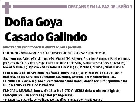 CASADO GALINDO,GOYA